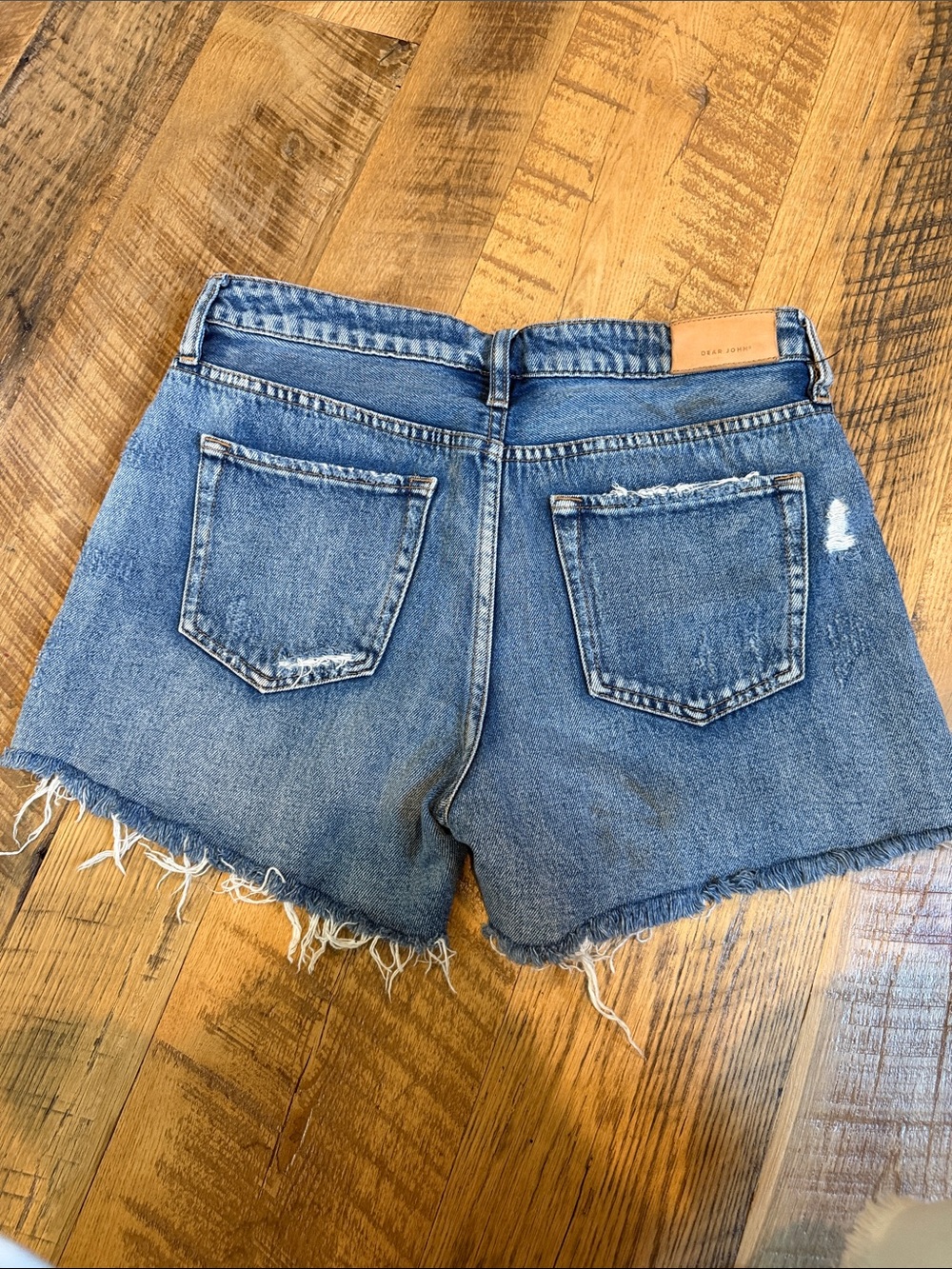 Dear John Distressed Denim Shorts with Frayed Hem - Picture 3 of 5